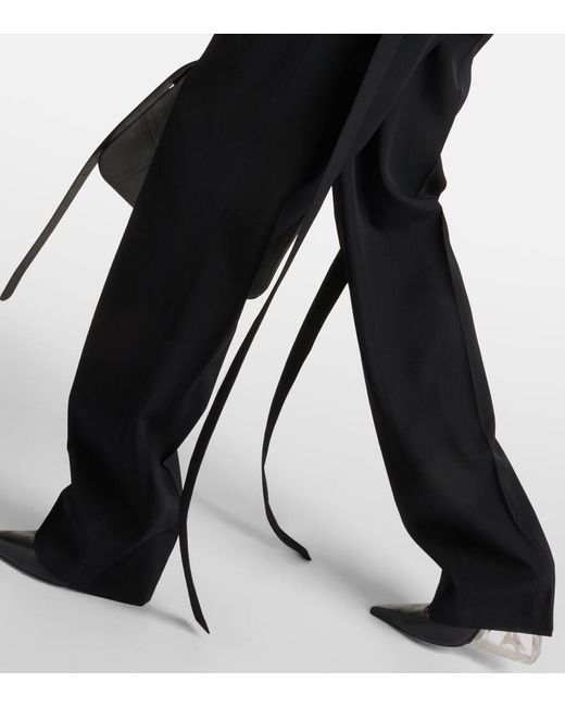 Pantaloni regular in lana di Jean Paul Gaultier in Black