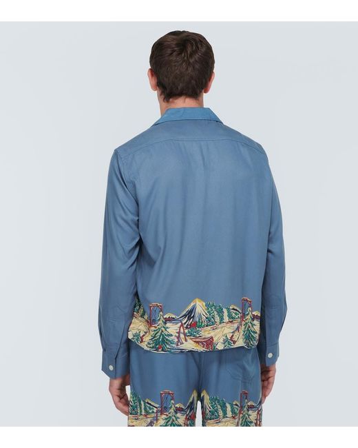 Bode Blue Ski Lift Shirt for men