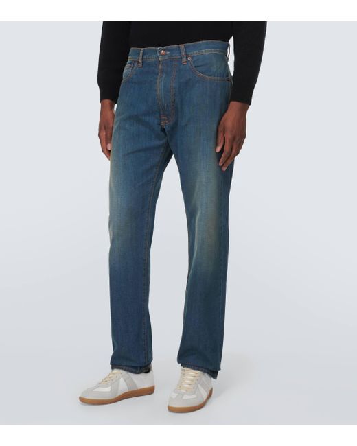 Maison Margiela Blue Mid-rise Straight Jeans for men