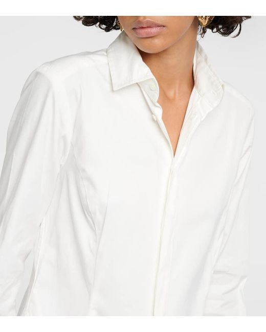 Vestido camisero de mezcla de algodon Polo Ralph Lauren de color White