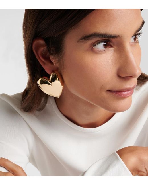Jennifer Fisher Brown Puffy Heart-Plated Earrings