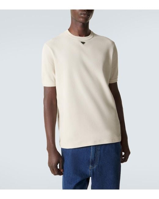 Prada Natural Logo Cotton T-Shirt for men