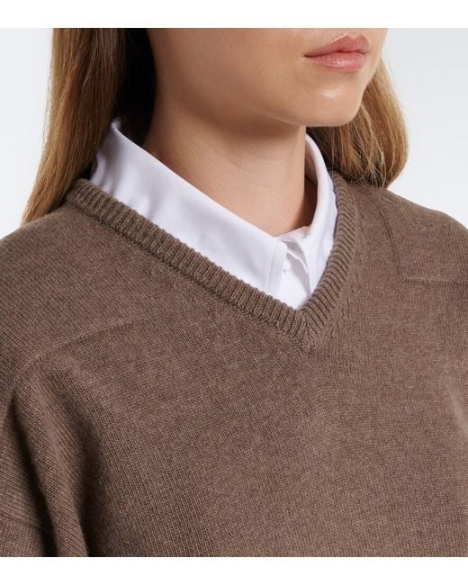 Jil Sander Brown Wool-Blend Sweater