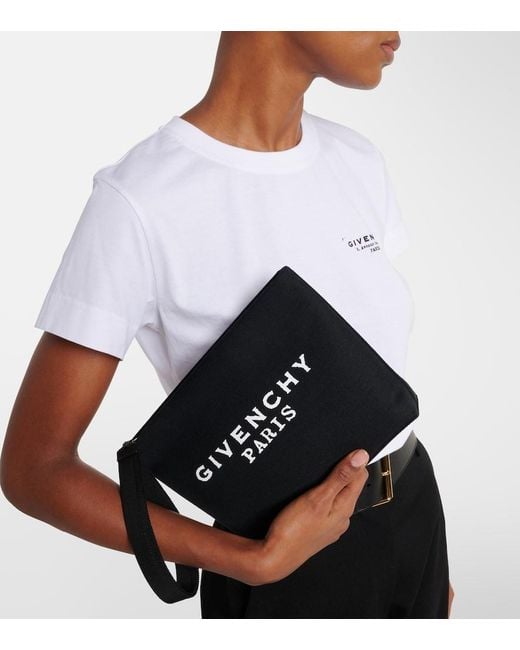 Givenchy Black Logo Canvas Pouch