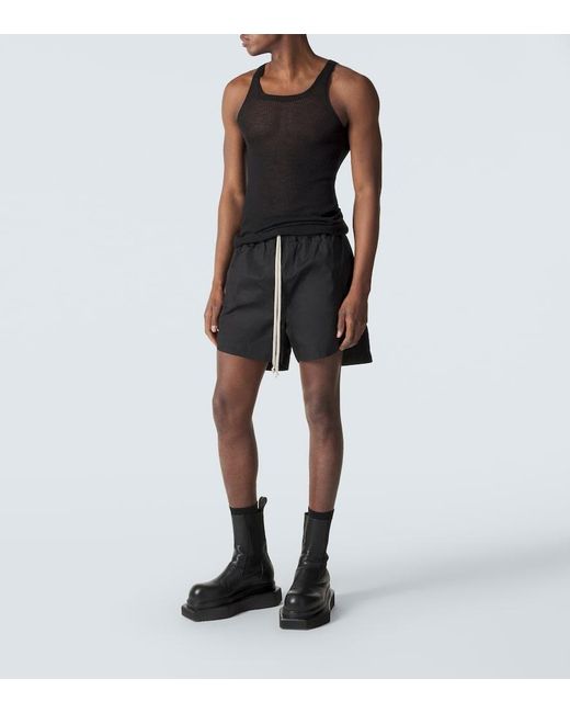 Rick Owens Black Cotton Jersey Shorts for men