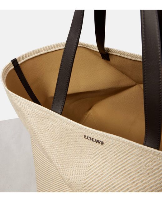 Loewe Natural Xxl Puzzle Fold Canvas Tote Bag