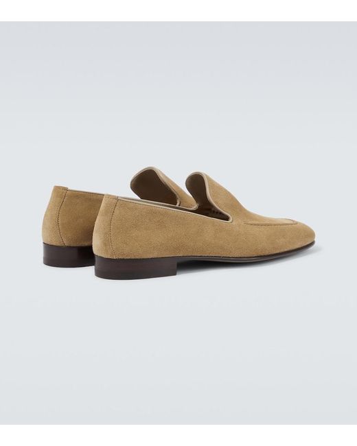 Manolo Blahnik White Truro Suede Loafers for men