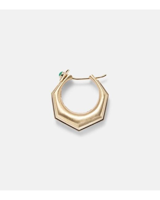 Marie Lichtenberg White Baba Large 18Kt Single Earring With Diamonds And Emerald