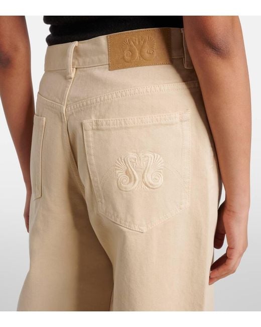 Jeans Java A Gamba Larga E Vita Alta di Blazé Milano in Natural