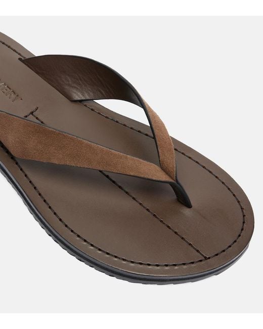 A.Emery Brown Flora Suede Thong Sandals