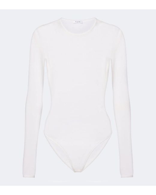 Alaïa White Wool Bodysuit