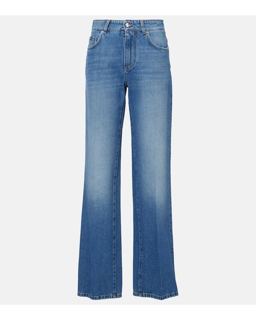 Dolce & Gabbana Blue High-Rise Wide-Leg Jeans