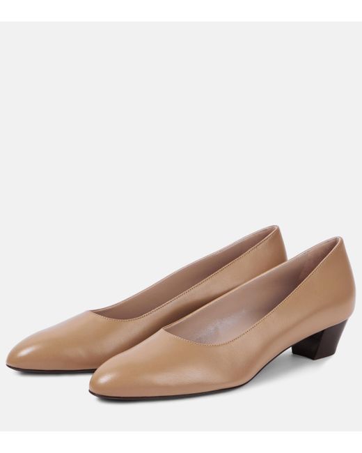 The Row Natural Luisa 35 Leather Pumps