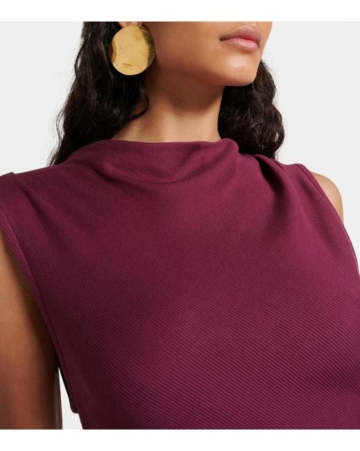 Dorothee Schumacher Purple Simply Timeless Cotton Jersey Maxi Dress
