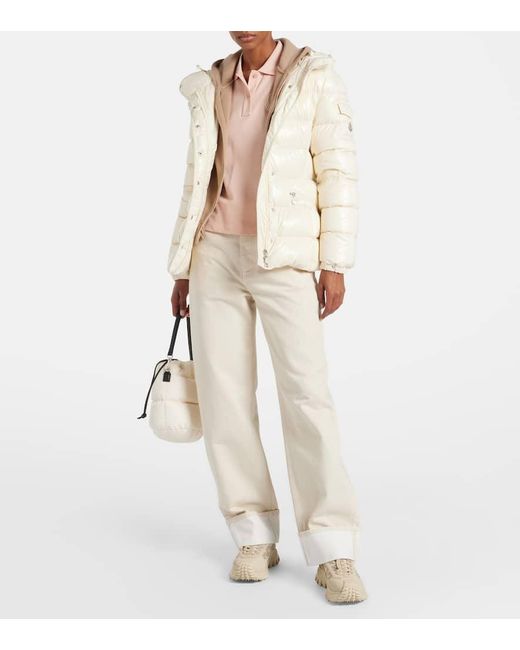 Moncler Pink Poloshirt Aus Baumwollpiqué Mit Herz-Logoaufnäher, Damen, Größe