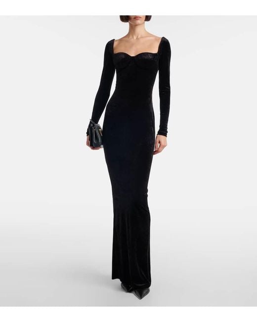Balenciaga Blue Velvet Gown