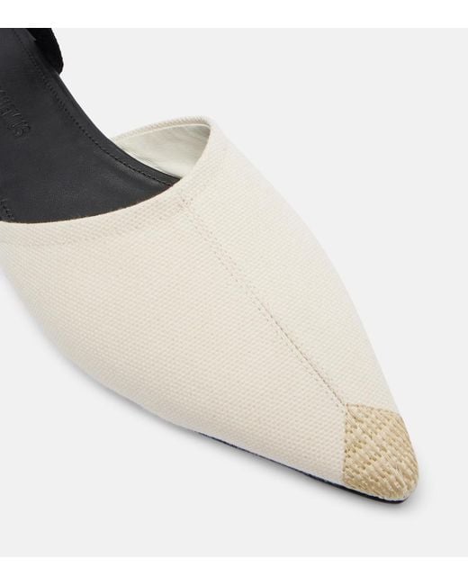 Jacquemus Black Embroidered Canvas Flats