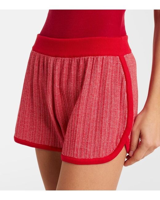Versace Red Cotton Shorts