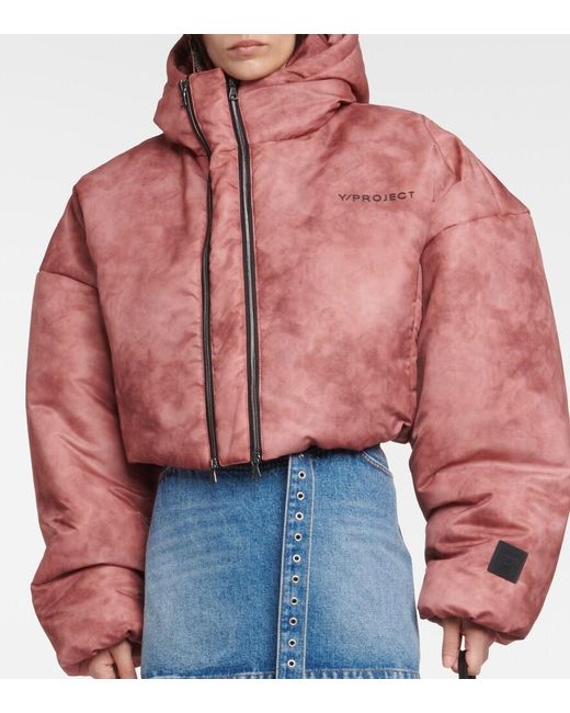 Y. Project Red Cropped Puffer Jacket