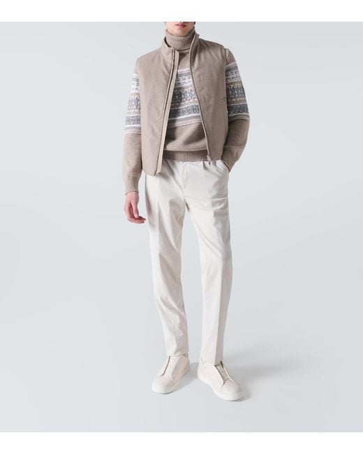 Zegna Gray Cashmere Down Vest for men