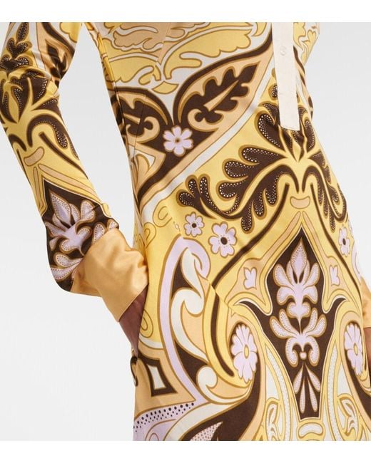 LaDoubleJ Metallic Perry Printed Midi Dress