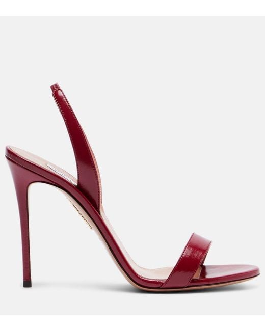 Aquazzura Red So Nude 105 Leather Sandals