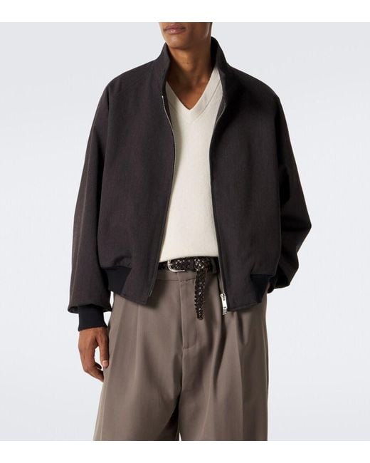 Studio Nicholson Black Over Cotton And Wool Bomber Jacket for men