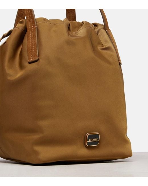 Khaite Brown Rory Medium Leather-Trimmed Bucket Bag