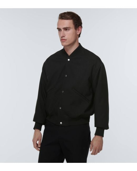 Jil Sander Black Oversized Varsity Jacket for men