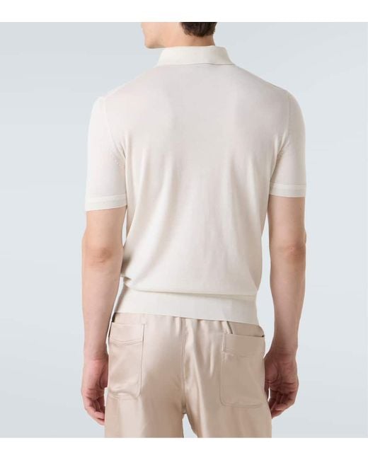 Tom Ford White Cashmere And Silk Polo Shirt for men