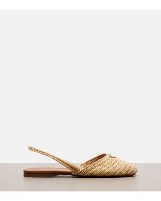 Prada Natural Crochet Slingback Flats