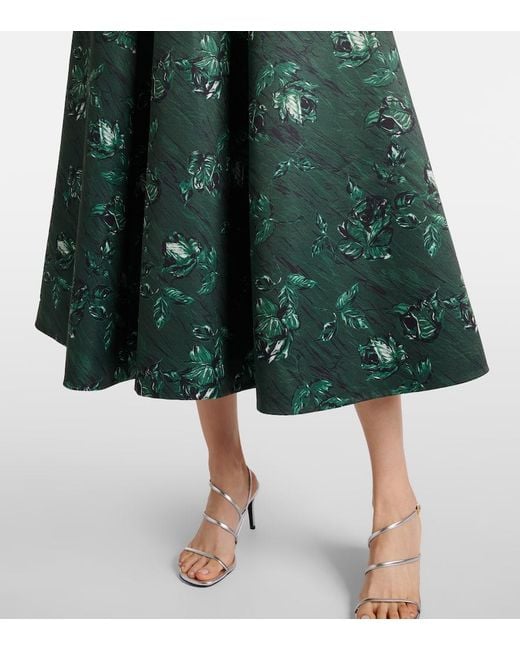 Emilia Wickstead Green Mara Floral Taffetta Gown