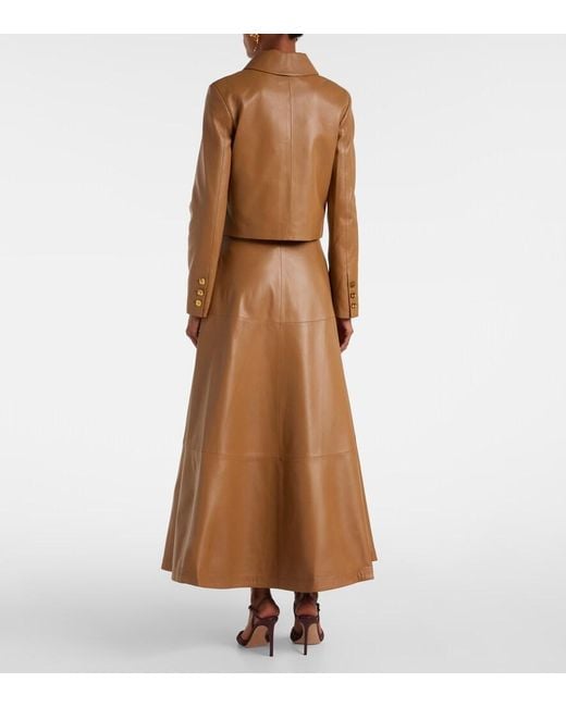 Altuzarra Brown Astley Cropped Leather Jacket