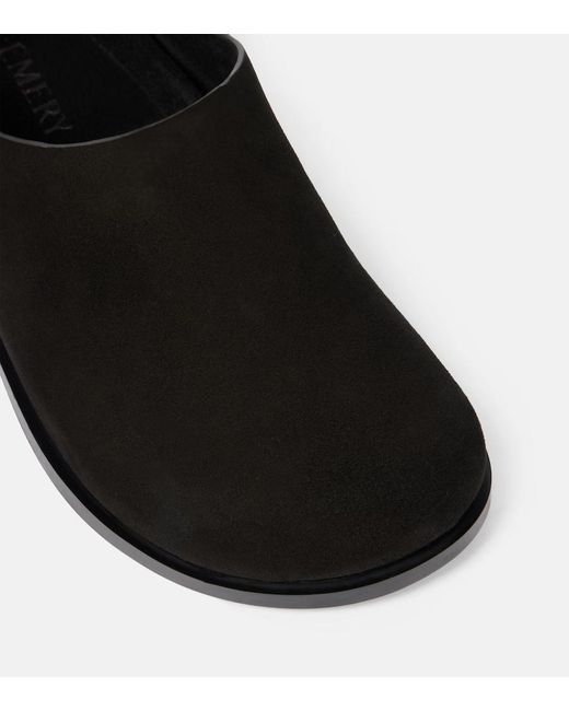 A.Emery Black Louis Suede Buckle Clogs
