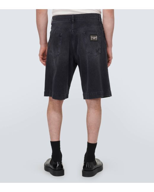 Dolce & Gabbana Gray Distressed Denim Shorts for men