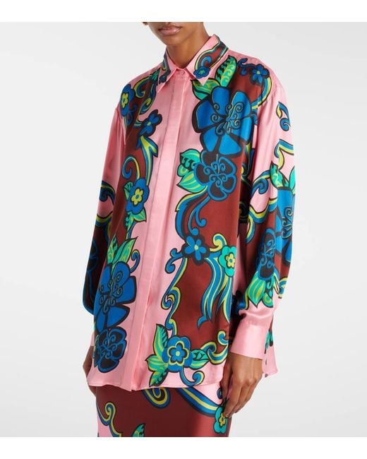 ALÉMAIS Blue Hemd Aus Seidensatin