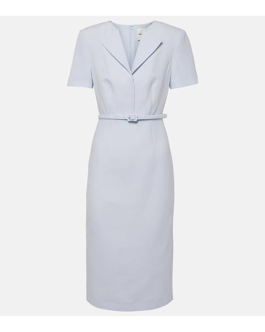 Roland Mouret Blue Wool And Silk Midi Dress