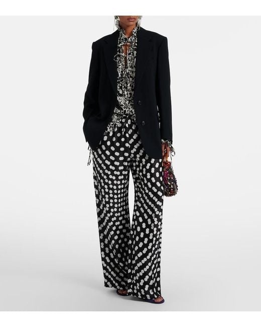 Dries Van Noten Black Double-Breasted Blazer