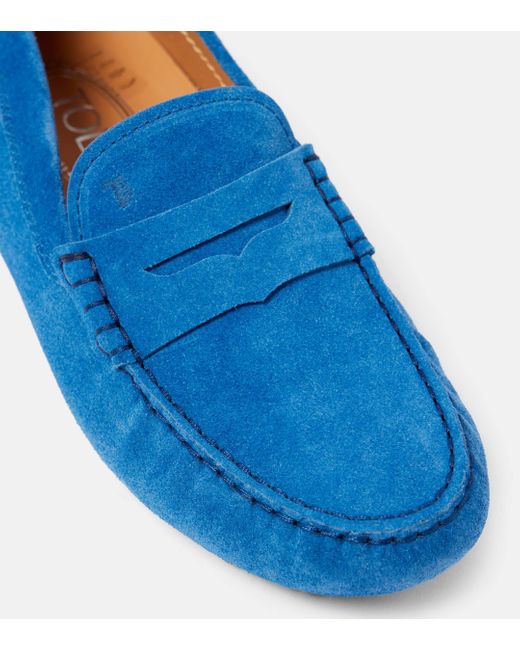 Tod's Blue Gommino Suede Driving Shoes