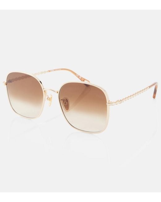 Chloé Brown Scalloped Square Sunglasses