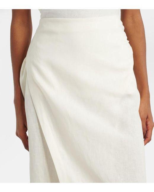 Falda Larga Suis De Lino Faithfull The Brand de color White