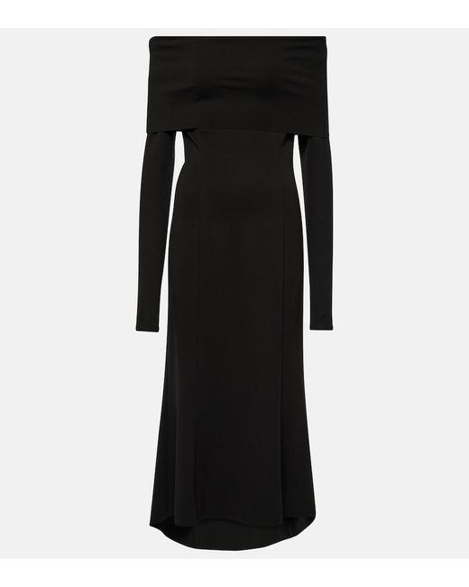 Dorothee Schumacher Black Off-Shoulder Maxi Dress