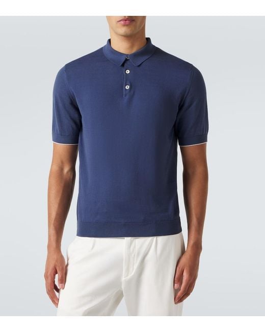 Eleventy Blue Cotton Polo Shirt for men