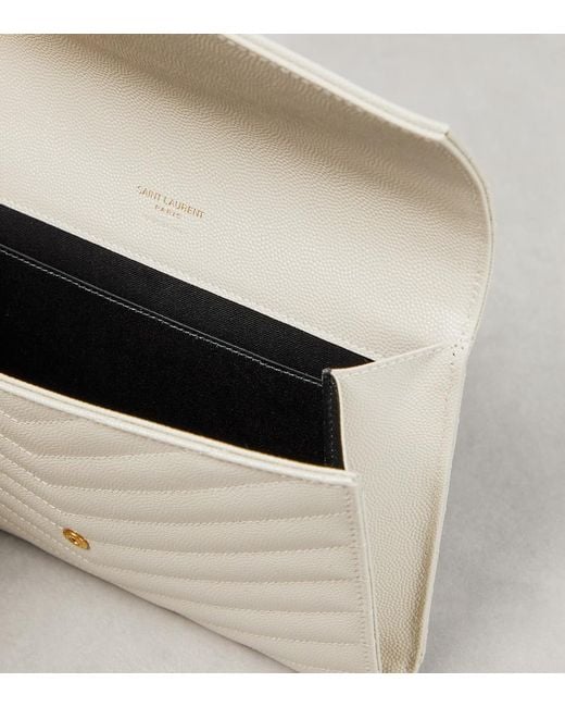 Saint Laurent Natural Cassandre Matelassé Flap Pouch