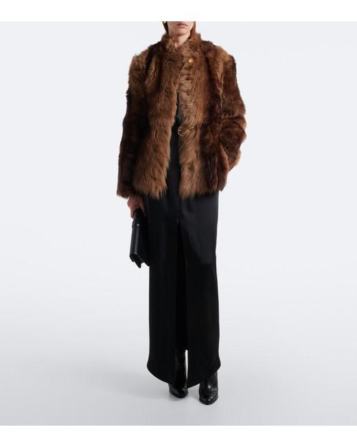 Nour Hammour Brown Elsa Shearling Jacket