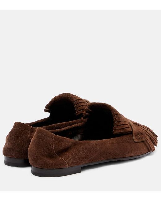 Tory Burch Brown Loafers Ballet Aus Veloursleder