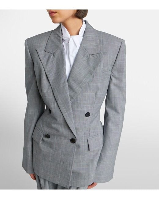 Givenchy Gray Checked Wool Jacket