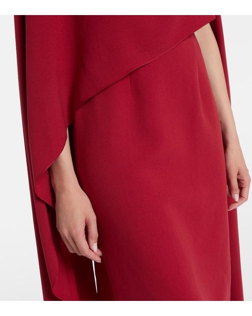 Roksanda Red Demetria Caped Crepe Gown