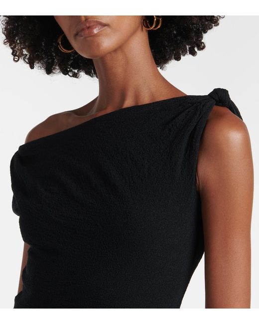Sir Black Glow Twist Cotton-Blend Midi Dress