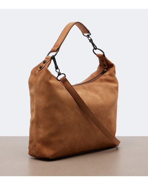 Balenciaga Brown Le City Small Suede Shoulder Bag